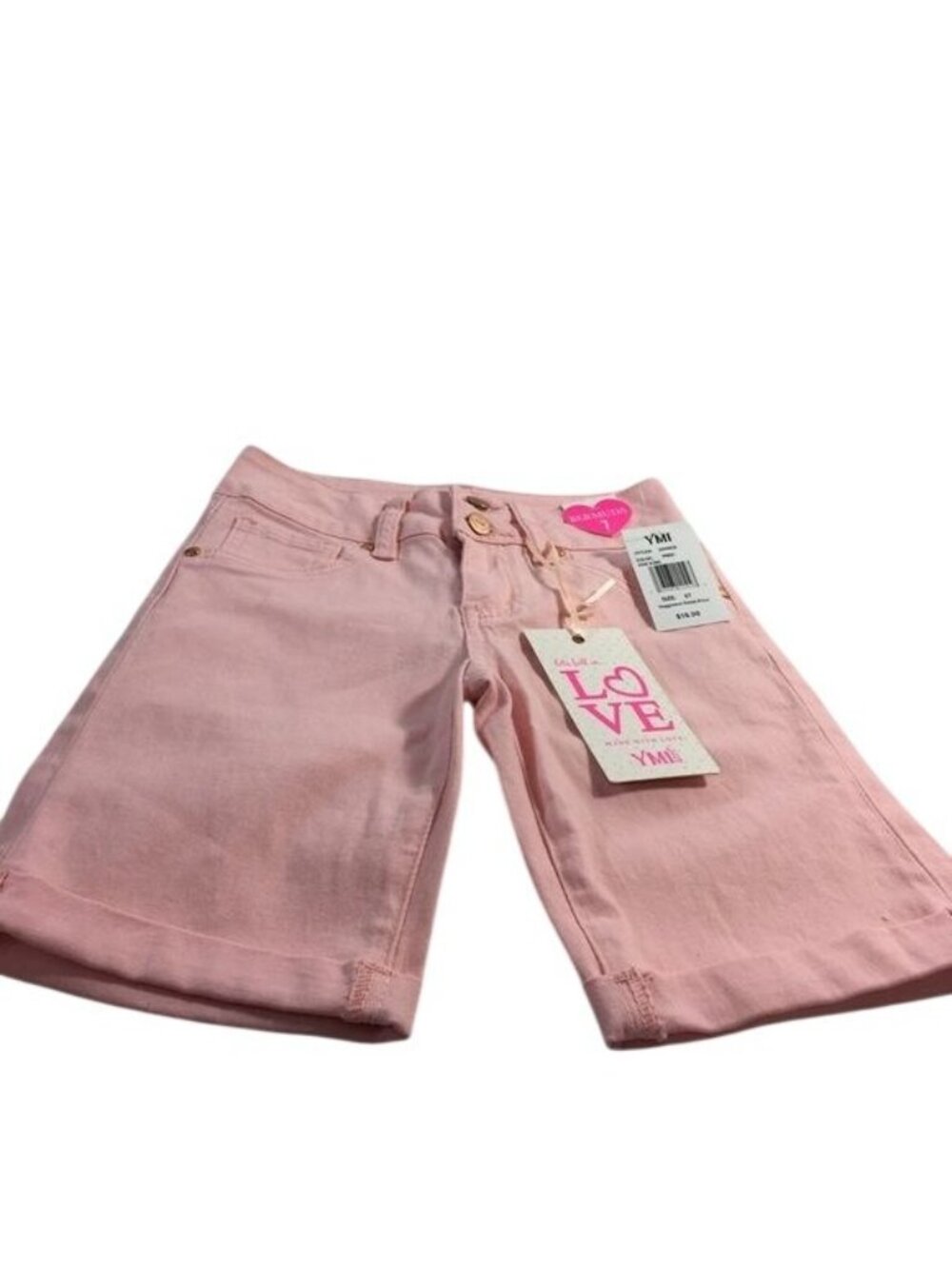 YMI Girls Bermuda Shorts Pink Size 7 NWT